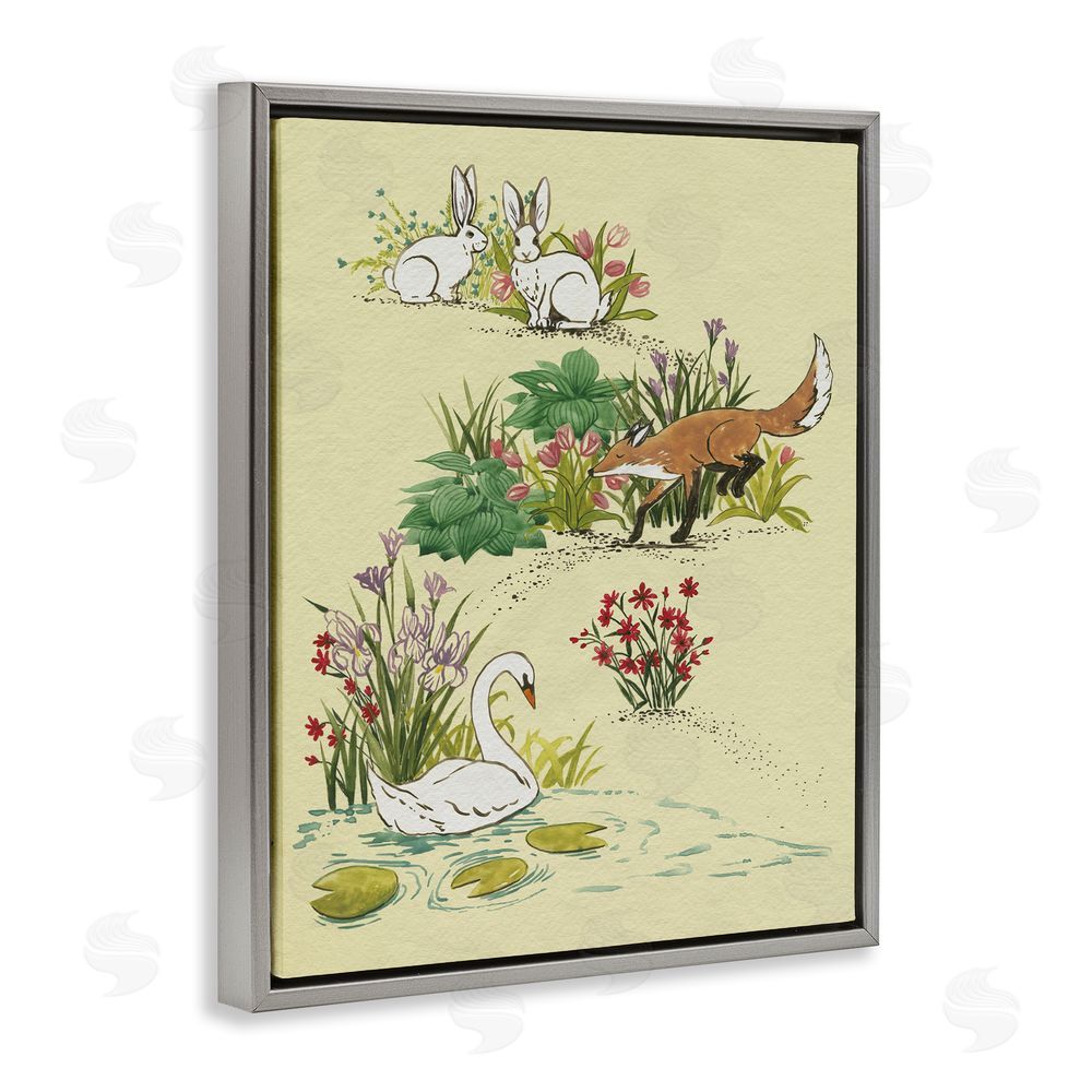 Grace Popp Animals In Nature Scenes Gray Floating Frame Canvas Wall Art Print