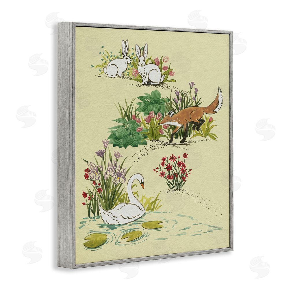 Grace Popp Animals In Nature Scenes Gray Framed Giclee Wall Art Print