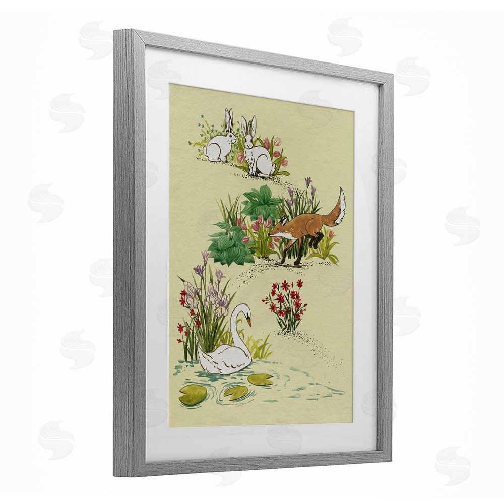 Grace Popp Animals In Nature Scenes Gray Framed Print Under Glass Wall Art