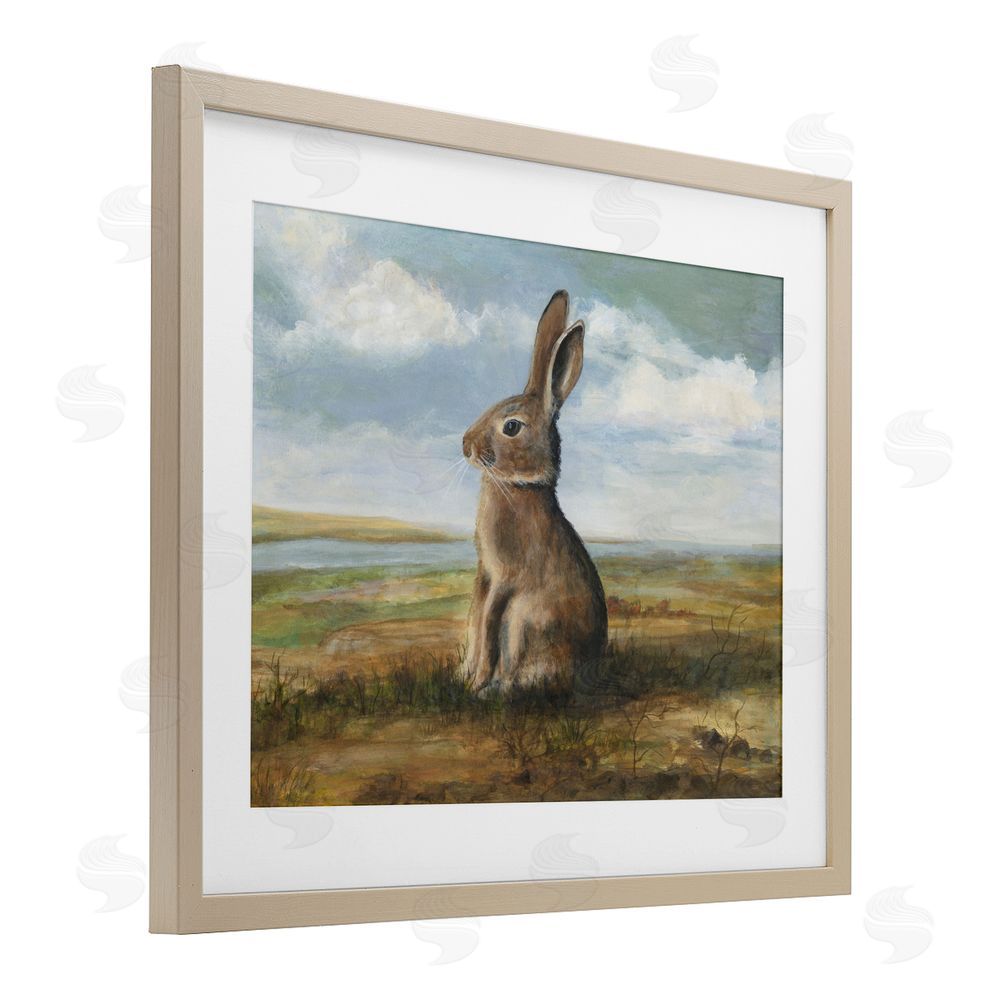 Michael Willett Classic Rabbit in Countryside Birch Framed Print Under Glass Wall Art