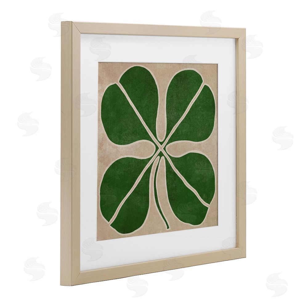 June Erica Vess Four Leaf Symmetry Brown Framed Print Under Glass Wall Art