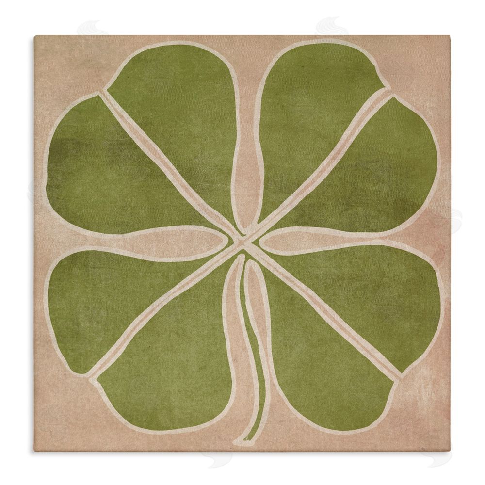 June Erica Vess Neutral Symmetrical Clover Stretched Canvas Wall Art Print