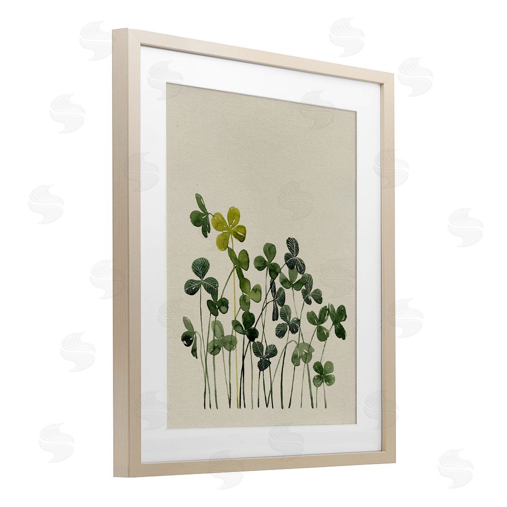 Grace Popp Hidden Gems Clovers Brown Framed Print Under Glass Wall Art