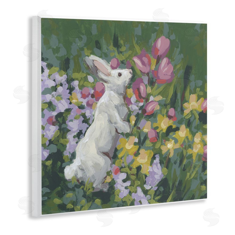 June Erica Vess Bunny in Garden Impression Wall Plaque Art Print