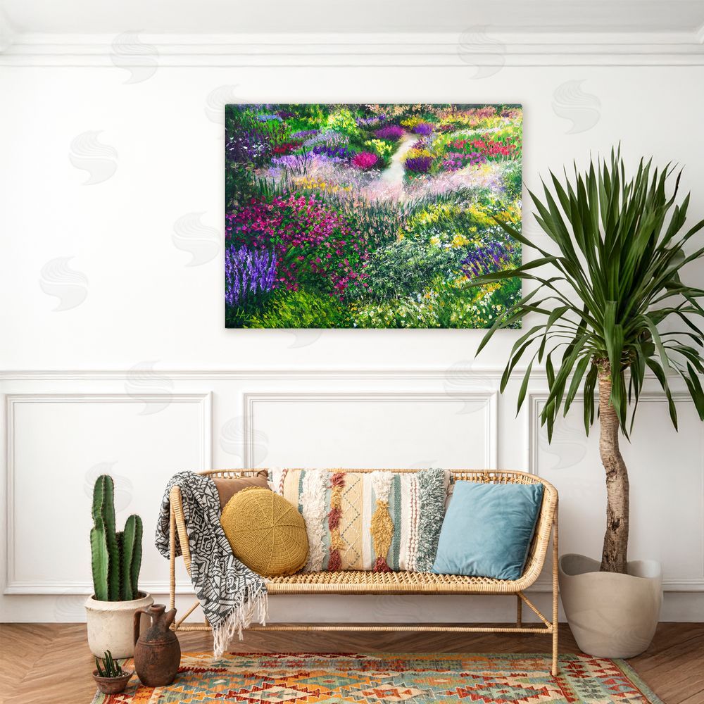 Lee Ann Zirbes Breath Of Spring Meadow Stretched Canvas Wall Art in Room