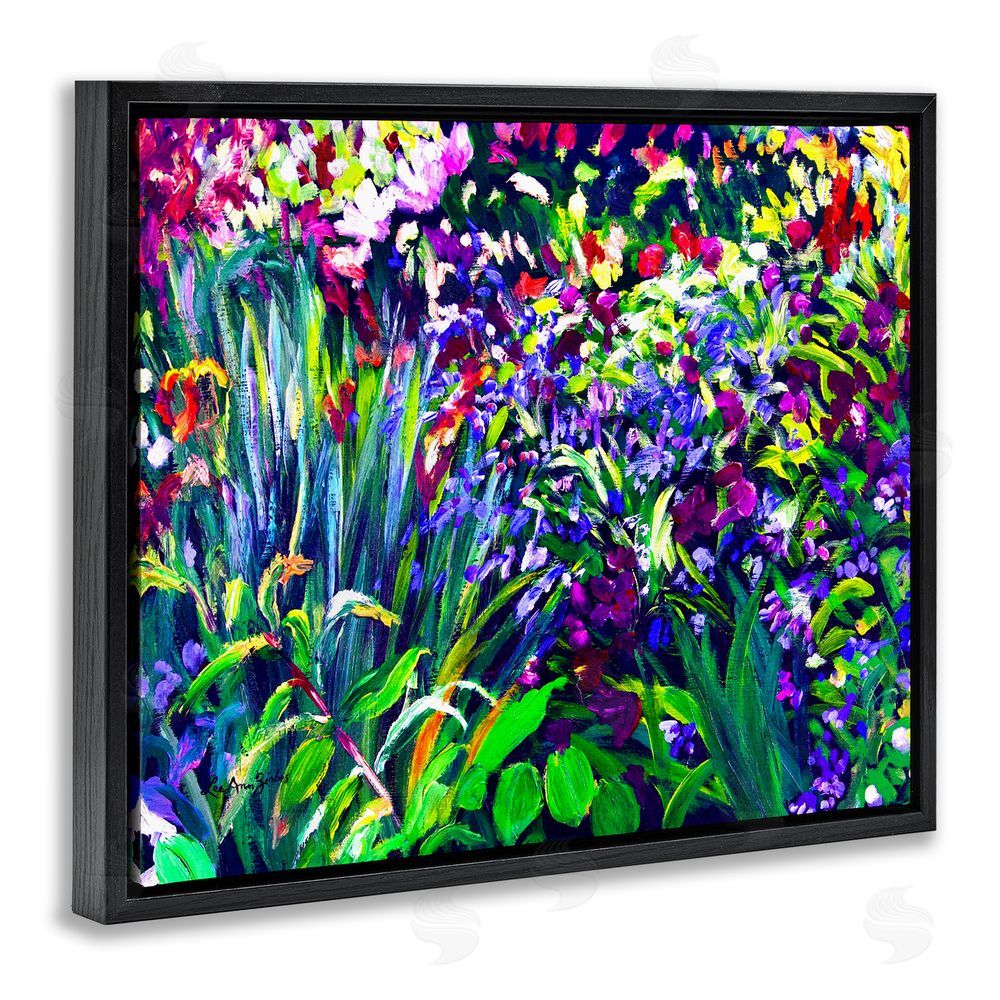 Lee Ann Zirbes Vibrant Confetti Garden Black Floating Frame Canvas Wall Art Print