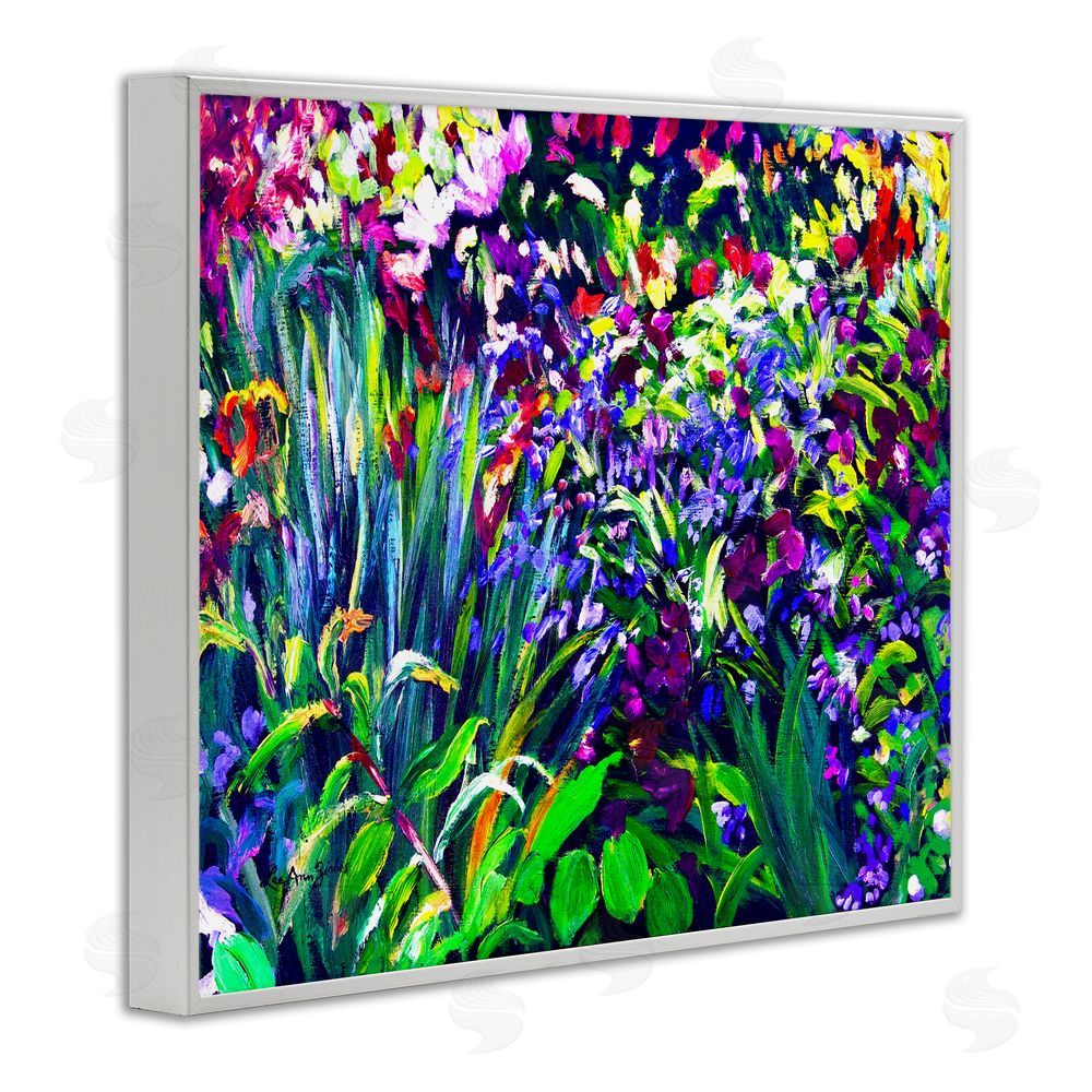 Lee Ann Zirbes Vibrant Confetti Garden White Framed Giclee Wall Art Print