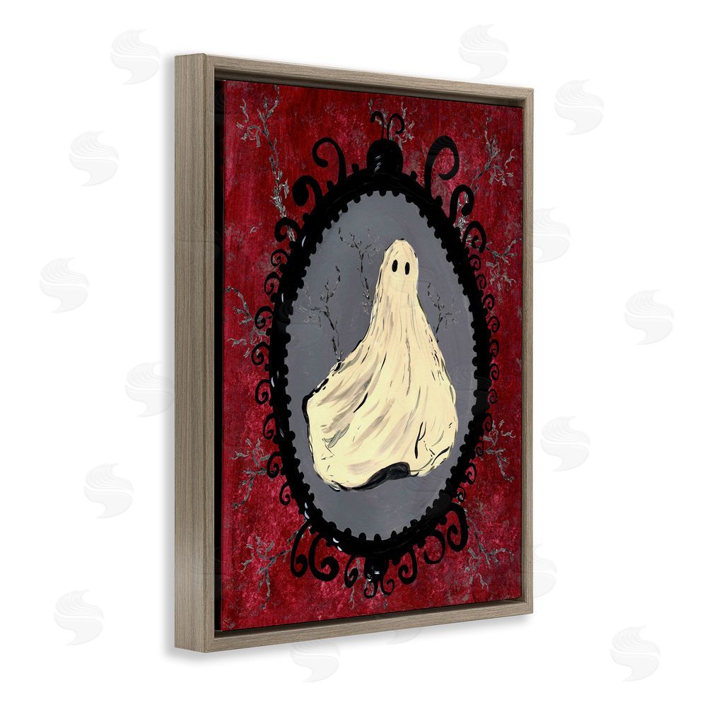 Kara Keller Designs Gothic Vintage Ghost Brown Floating Frame Canvas Wall Art Print