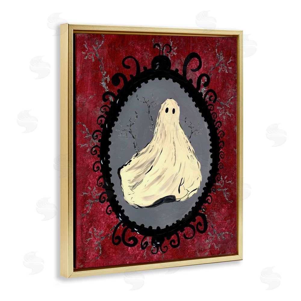 Kara Keller Designs Gothic Vintage Ghost Gold Floating Frame Canvas Wall Art Print