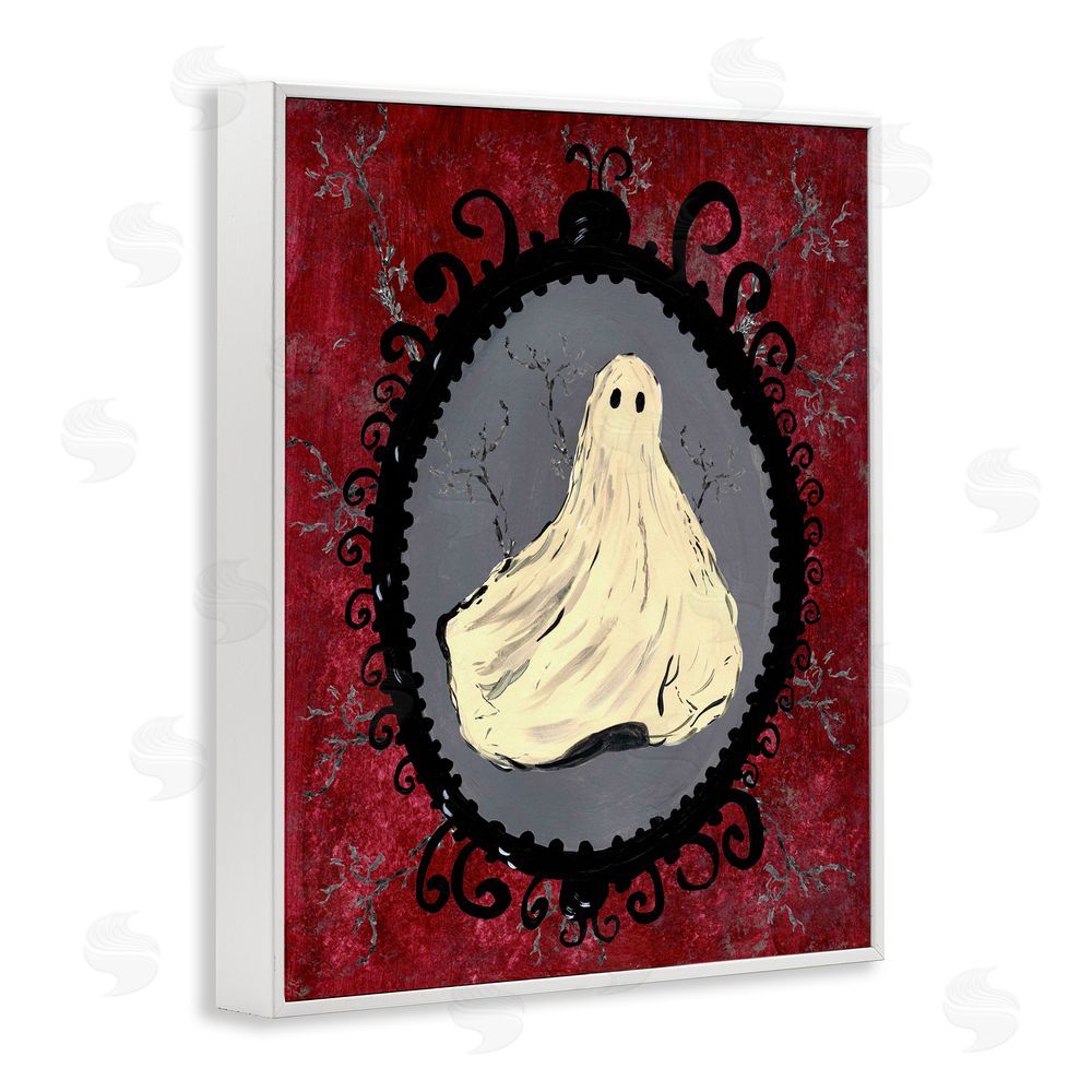 Kara Keller Designs Gothic Vintage Ghost White Framed Giclee Wall Art Print