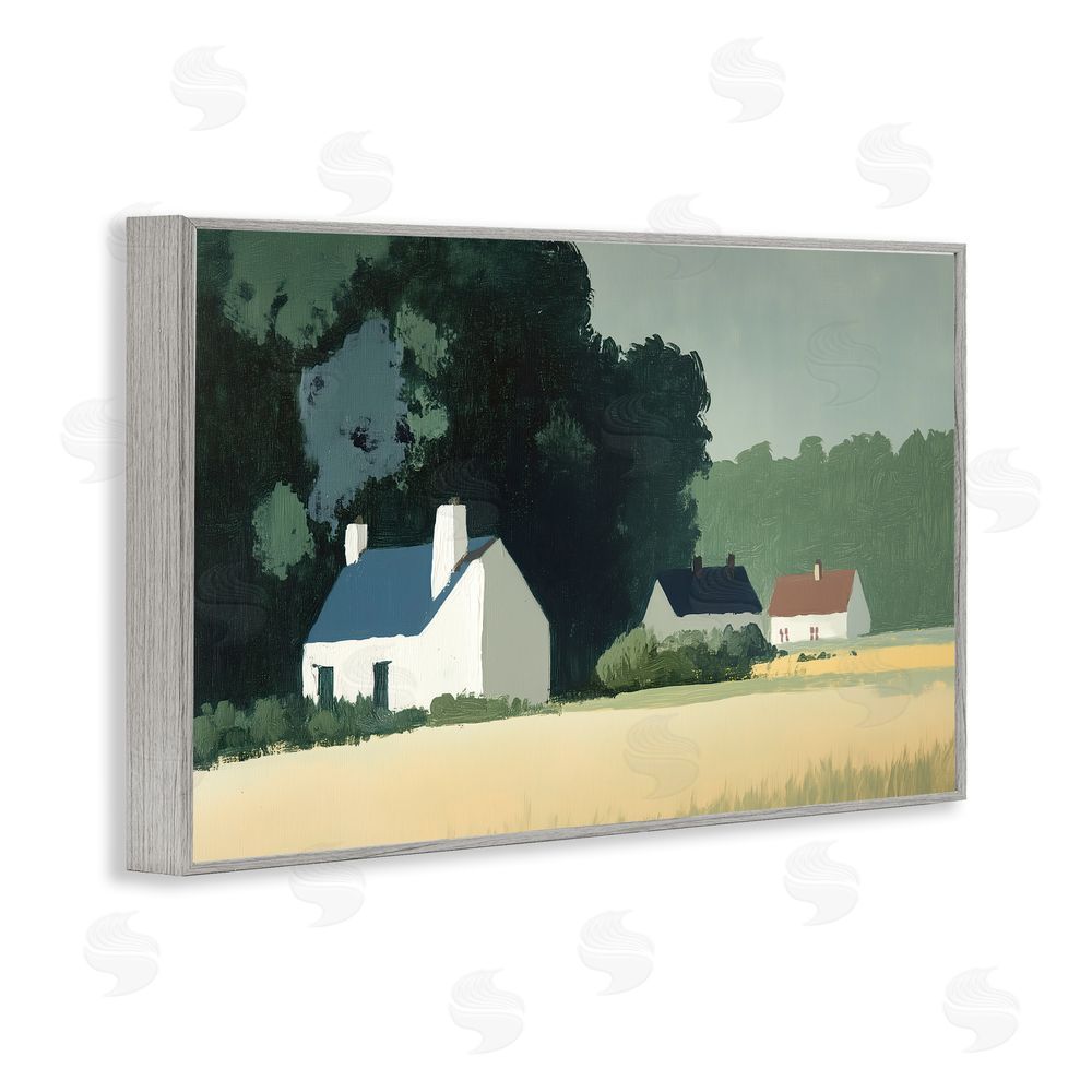 Annabelle Hall American Life in Serene Cottages Gray Framed Giclee Wall Art Print