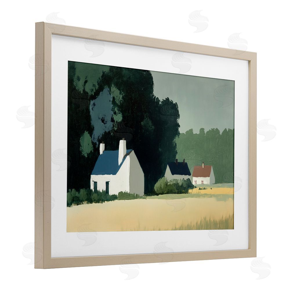 Annabelle Hall American Life in Serene Cottages Brown Framed Print Under Glass Wall Art