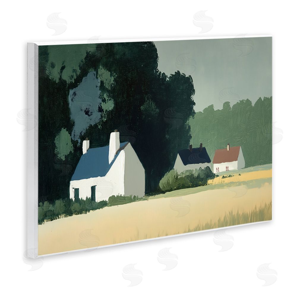 Annabelle Hall American Life in Serene Cottages Wooden Wall Plaque Art Print