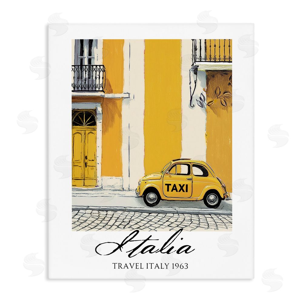 Annabelle Hall Travel Italia Taxi Stretched Canvas Wall Art Print