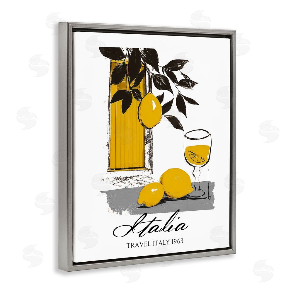 Annabelle Hall Travel Italia Lemons Gray Floating Frame Canvas Wall Art Print