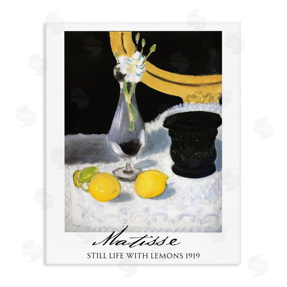 Vintage Hustle Matisse Still Life Lemons Stretched Canvas Wall Art Print