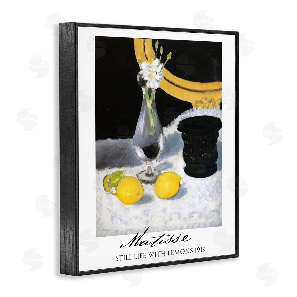 Vintage Hustle Matisse Still Life Lemons Black Framed Giclee Wall Art Print