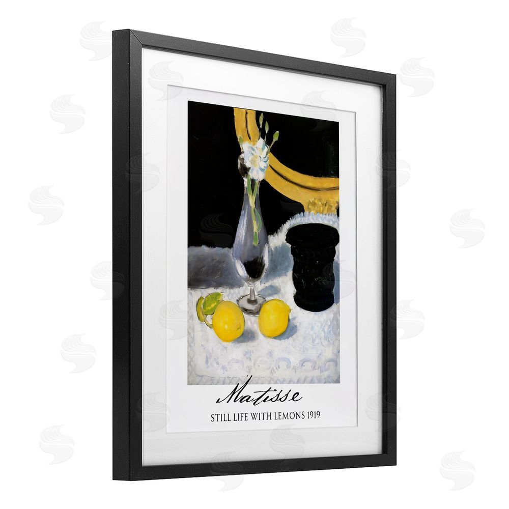 Vintage Hustle Matisse Still Life Lemons Black Framed Print Under Glass Wall Art