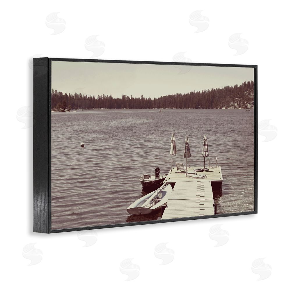 Gemma Bardot Vintage Lake Life Dock Black Framed Giclee Wall Art Print