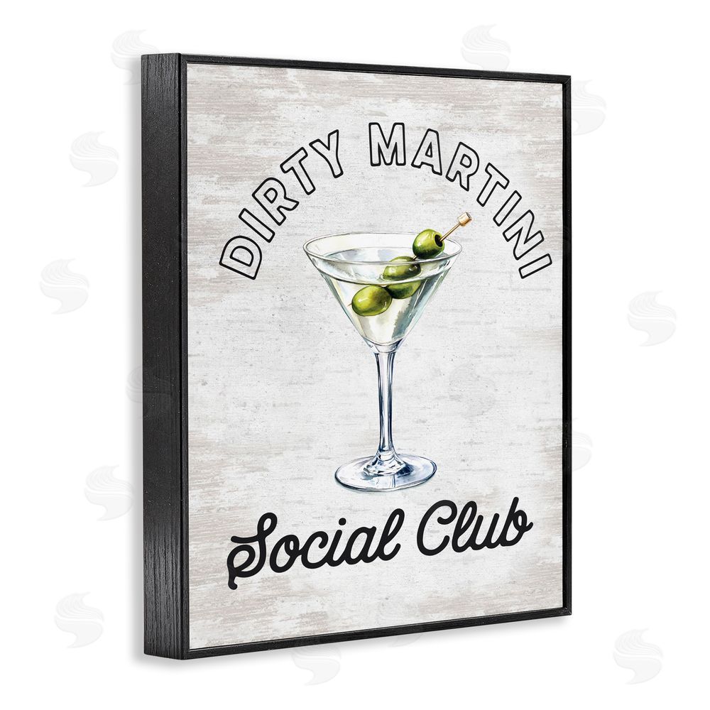 Lettered and Lined Dirty Martini Social Club Black Framed Giclee Wall Art Print