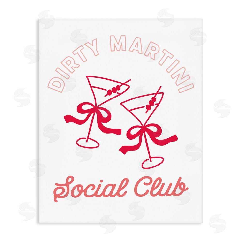 Lettered and Lined Pink Martini Social Club Stretched Canvas Wall Art