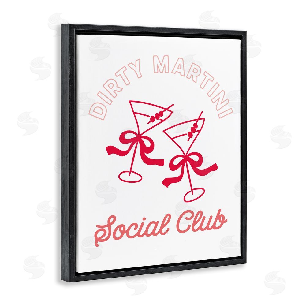Lettered and Lined Pink Martini Social Club Black Floating Framed Canvas Wall Art