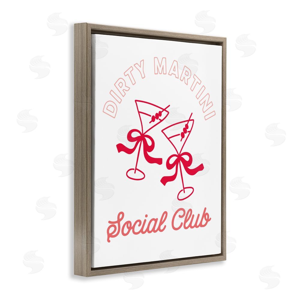 Lettered and Lined Pink Martini Social Club Brown Floating Framed Canvas Wall Art