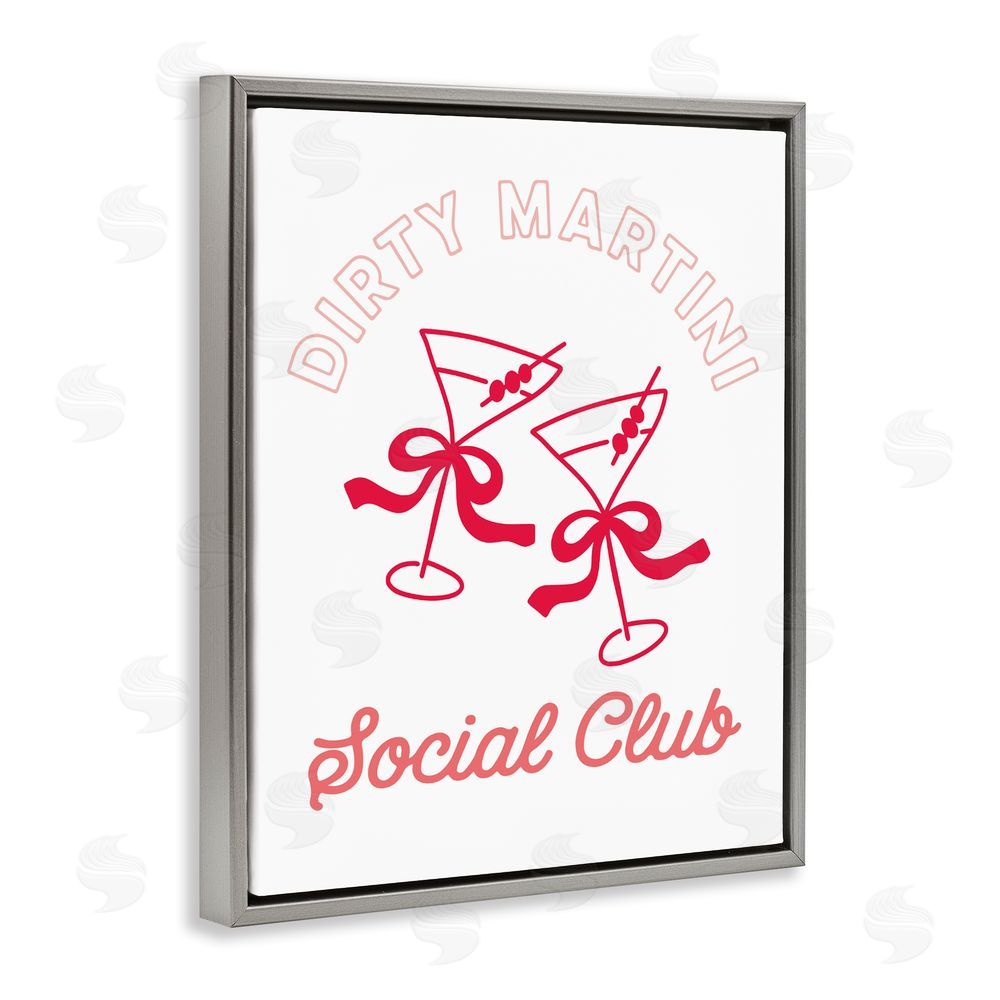 Lettered and Lined Pink Martini Social Club Gray Floating Framed Canvas Wall Art