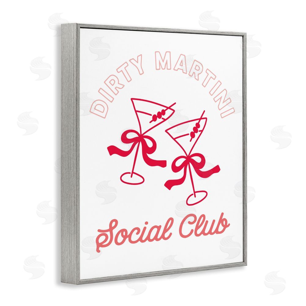 Lettered and Lined Pink Martini Social Club Gray Framed Giclee Wall Art