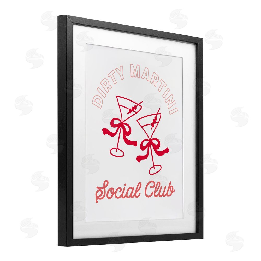 Lettered and Lined Pink Martini Social Club Black Framed Print Under Glass Wall Art