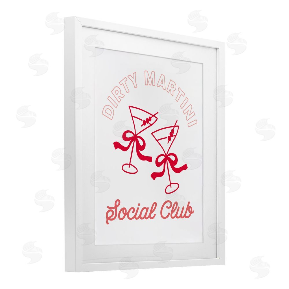 Lettered and Lined Pink Martini Social Club White Framed Print Under Glass Wall Art
