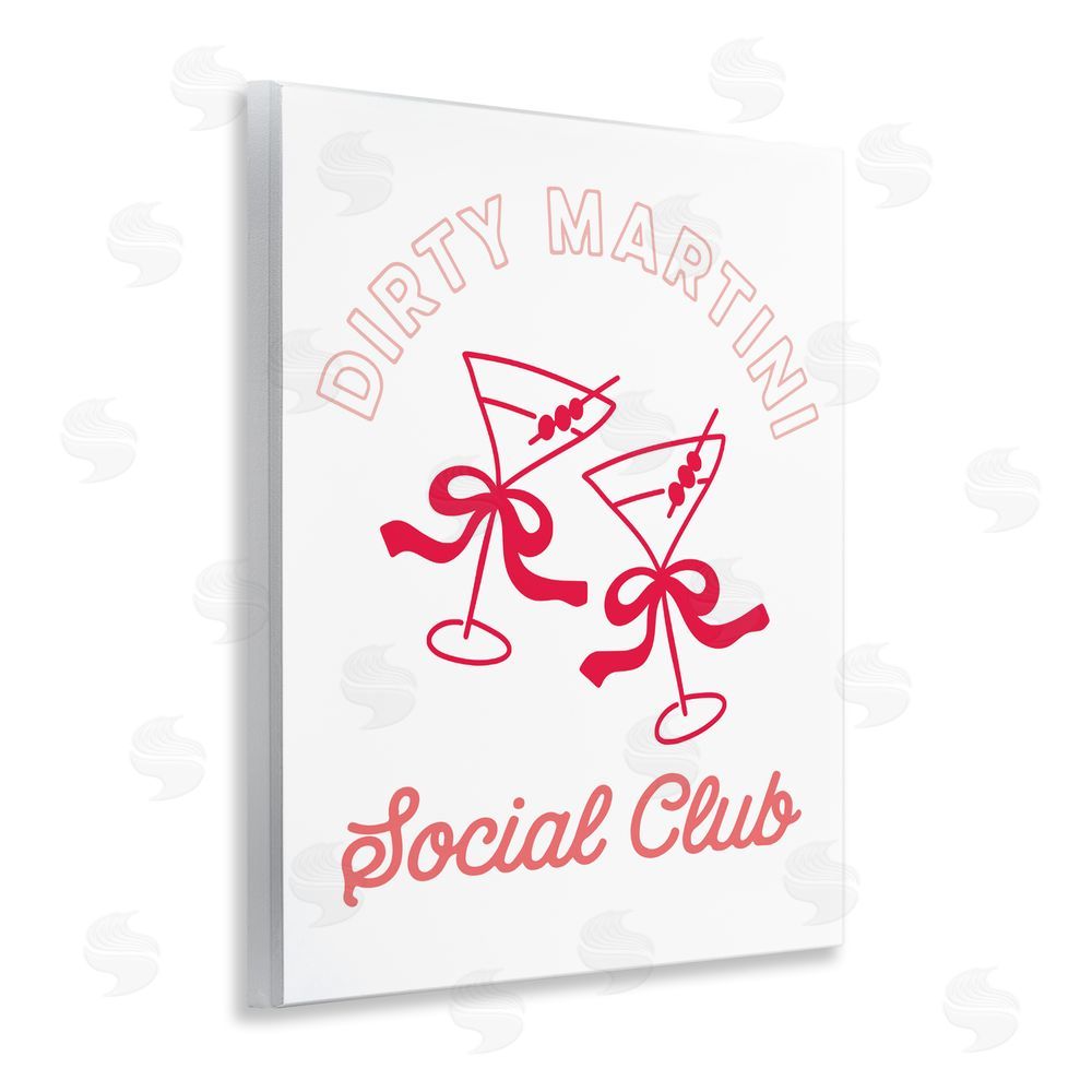 Lettered and Lined Pink Martini Social Club Wall Plaque Home Decor Art Print