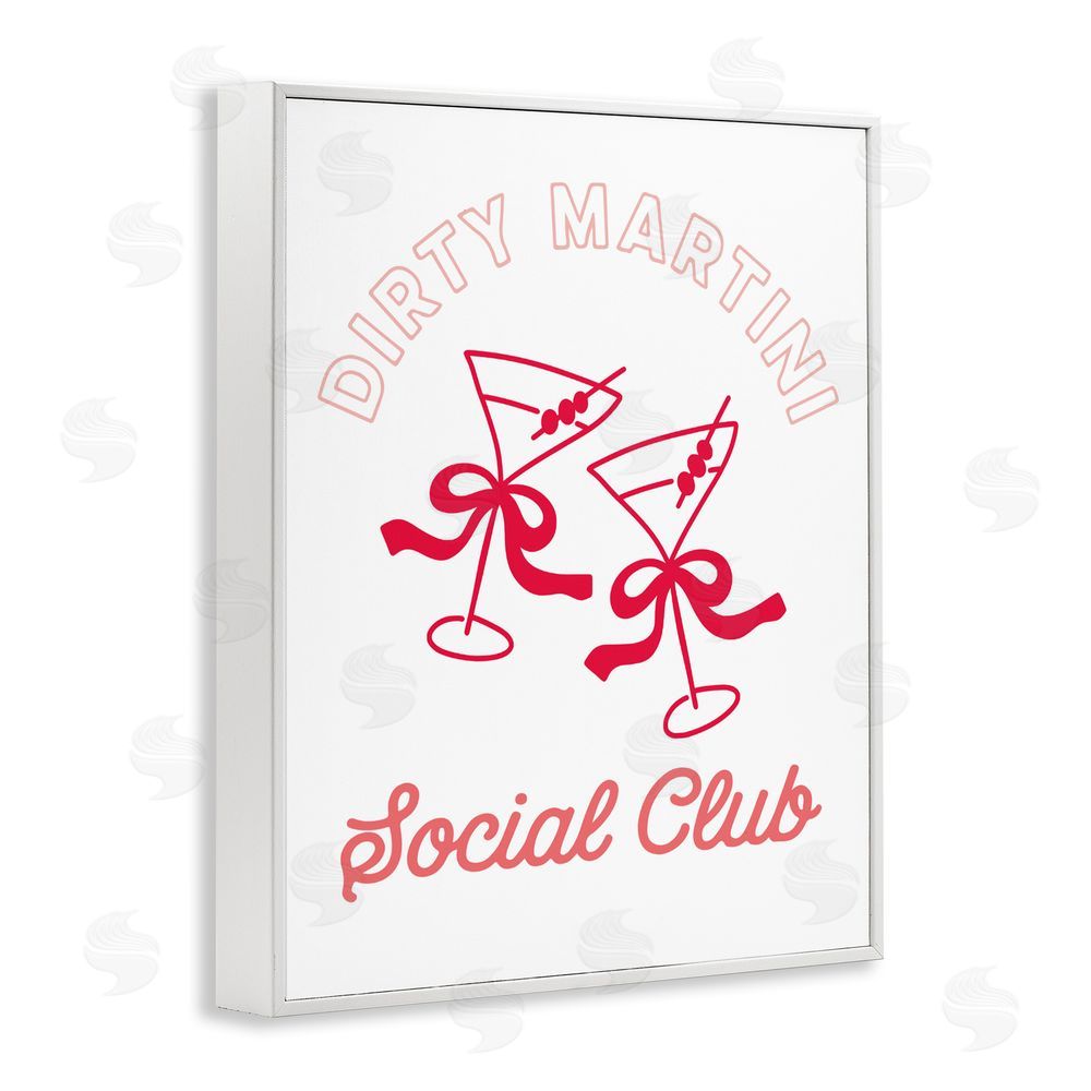 Lettered and Lined Pink Martini Social Club White Framed Giclee Wall Art