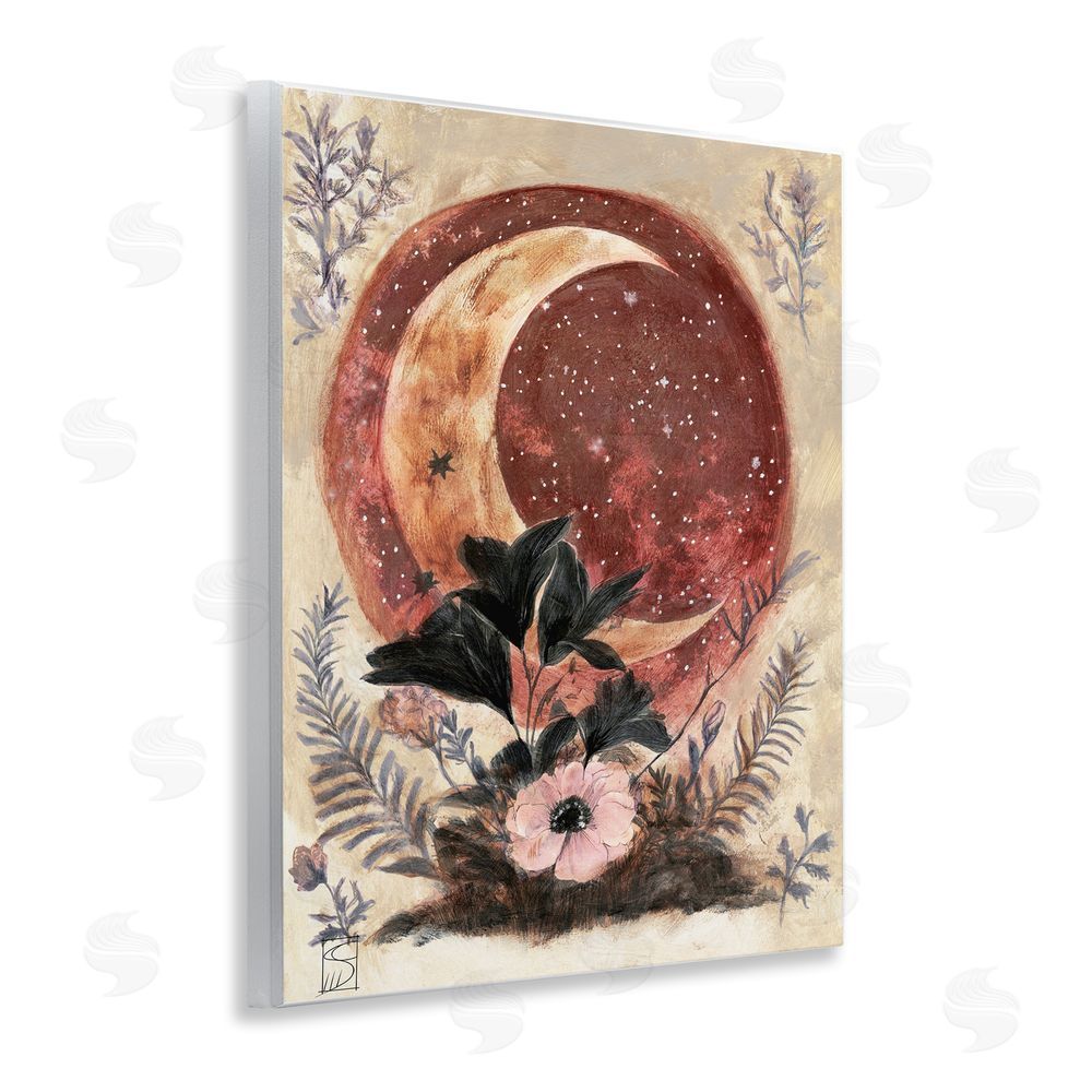 Sara Culpepper Crescent Moon & Florals Wall Plaque Art Print