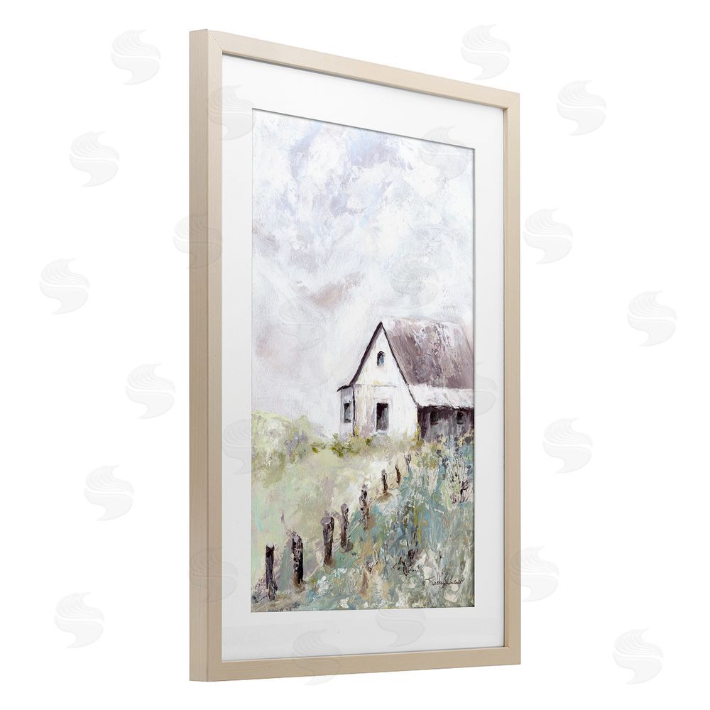 Kelley Talent Barnyard in Morning Light Brown Framed Print Under Glass Wall Art