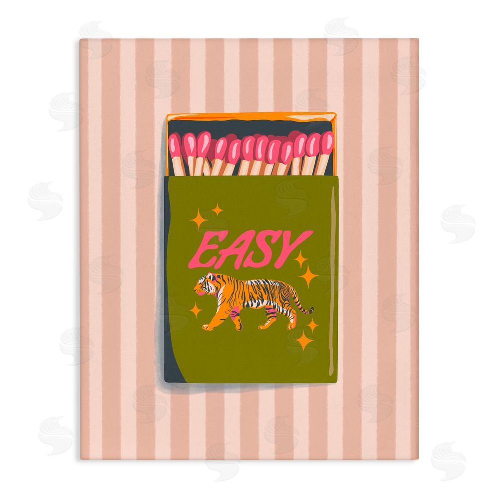 Elyse Anastacia Easy Tiger Retro Matches Stretched Canvas Wall Art Print