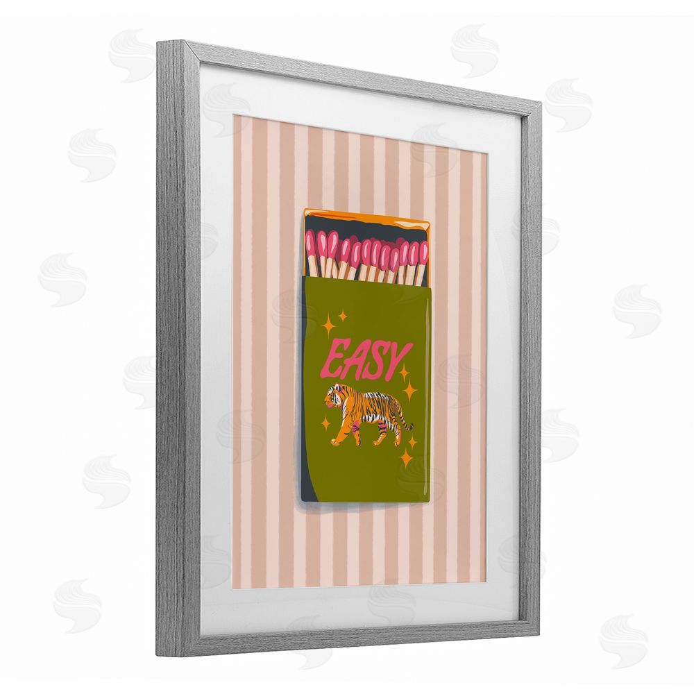 Elyse Anastacia Easy Tiger Retro Matches Gray Framed Print Under Glass Wall Art