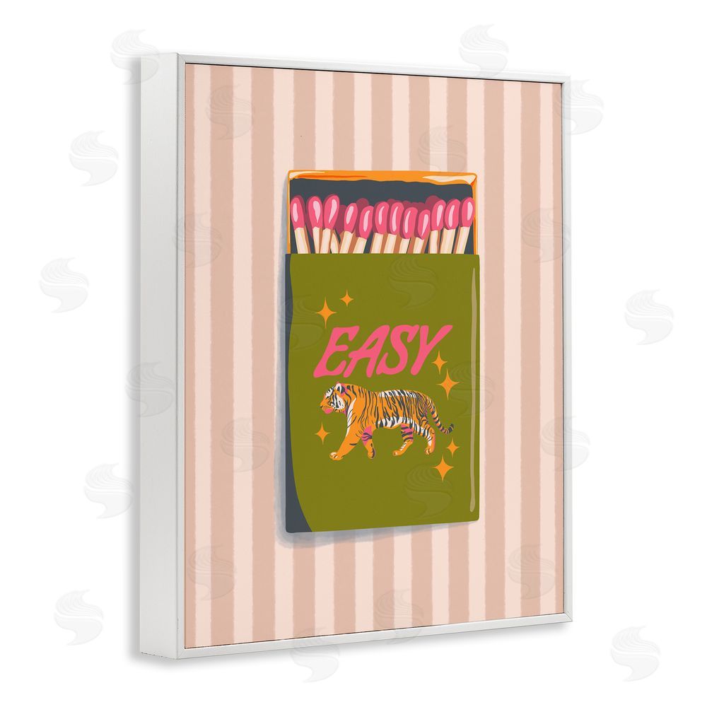 Elyse Anastacia Easy Tiger Retro Matches White Framed Giclee Print Wall Art