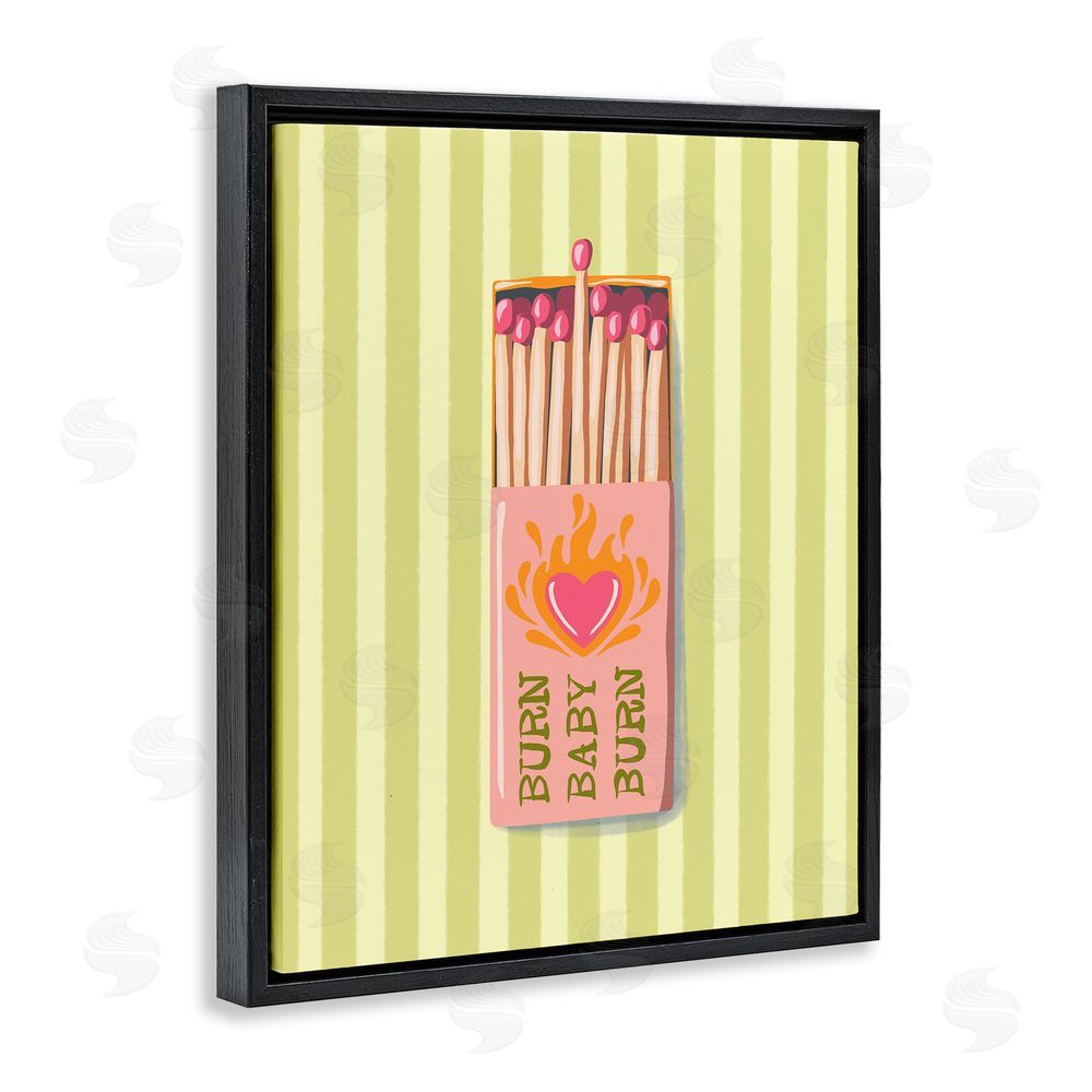 Elyse Anastacia Burn Baby Matches Black Floating Frame Canvas Wall Art Print