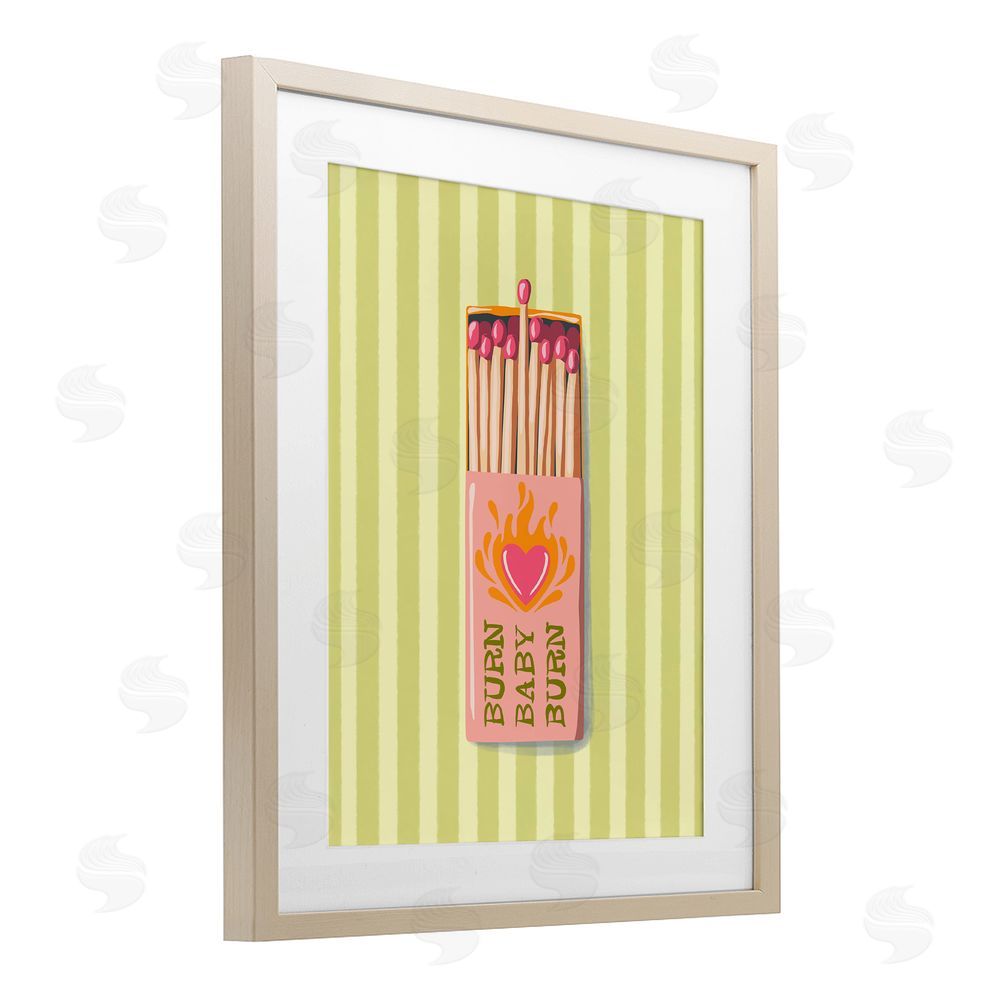 Elyse Anastacia Burn Baby Matches Brown Framed Print Under Glass Wall Art