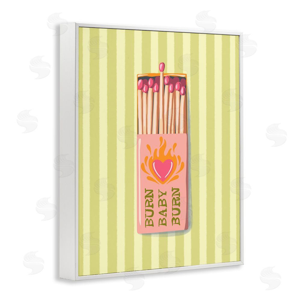 Elyse Anastacia Burn Baby Matches White Framed Giclee Print Wall Art