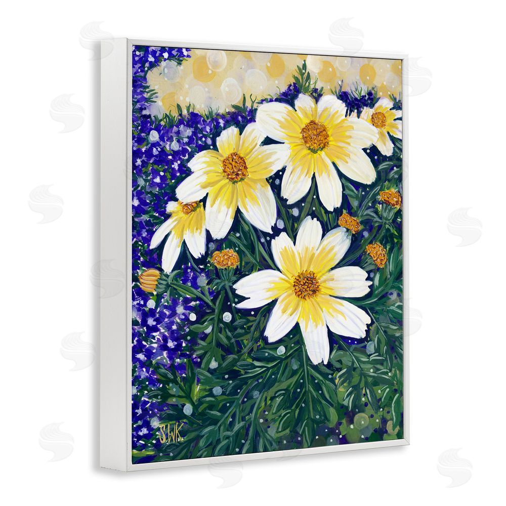 Sarah Waldron Kimball Summer Garden Cosmos White Framed Giclee Wall Art Print