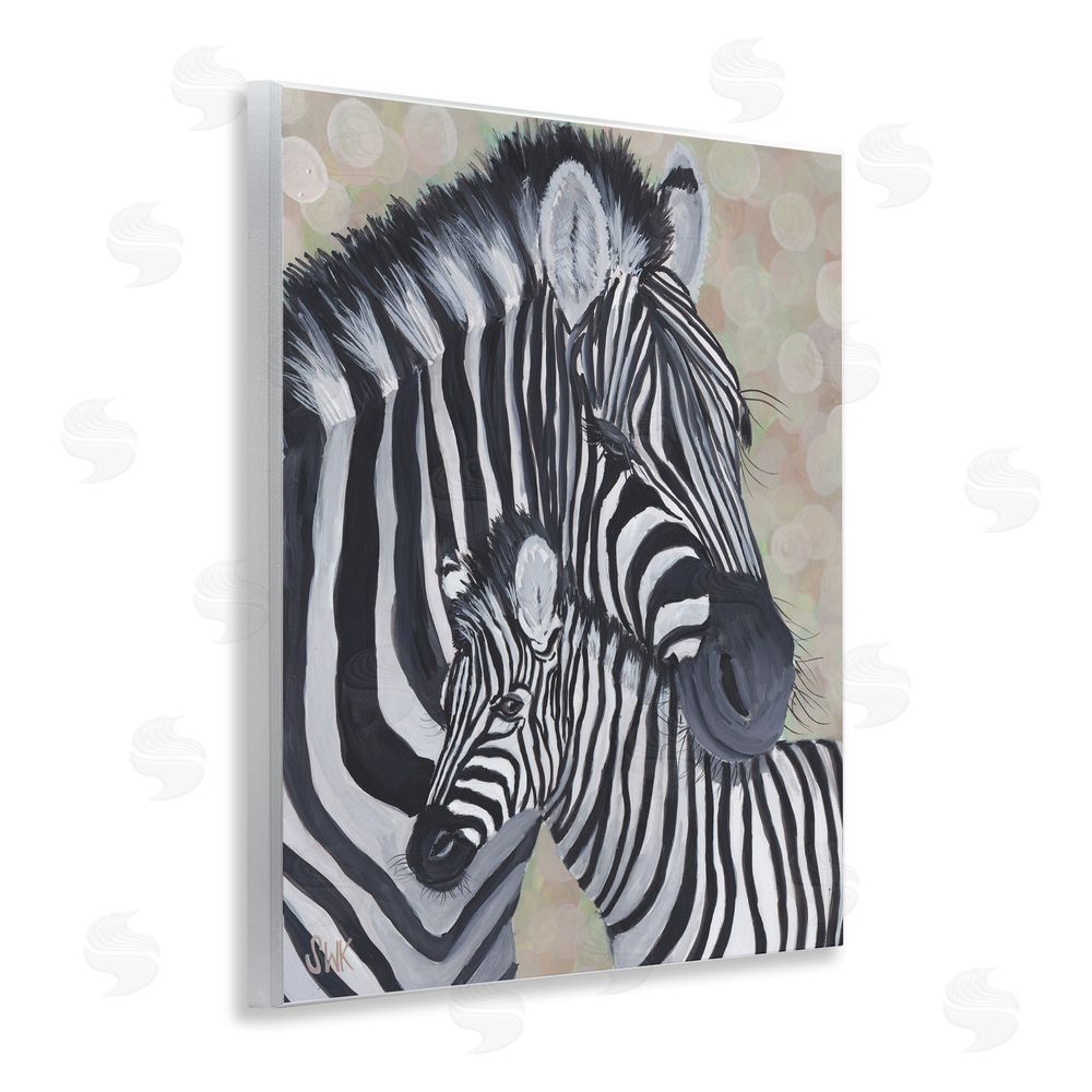 Sarah Waldron Kimball Mama Zebra & Her Foal Wooden Wall Plaque Art Print