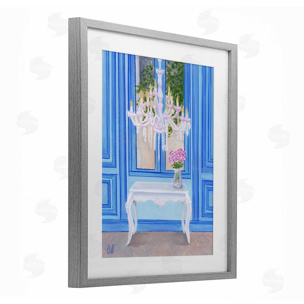 Sarah Waldron Kimball French Window Architecture Gray Framed Print Under Glass Wall Art