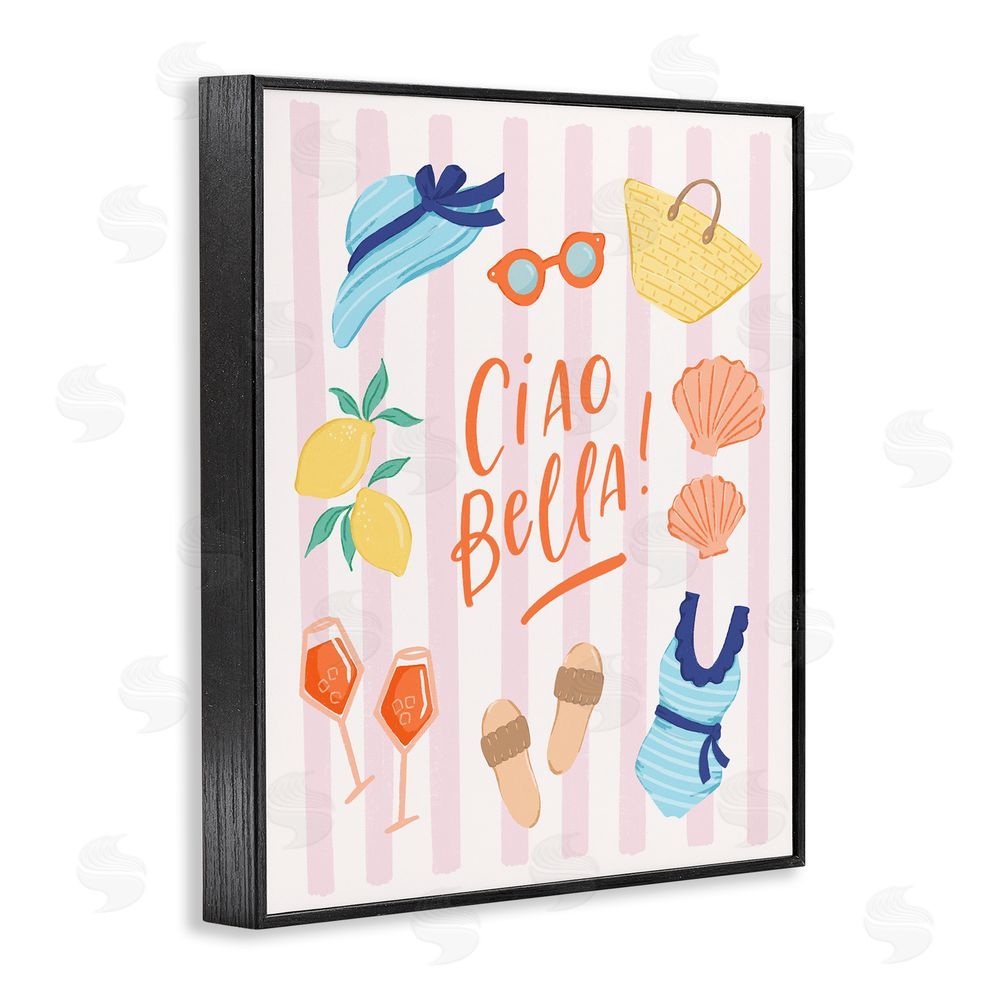 Sandra Picco Summer Ciao Bella Black Framed Giclee Wall Art Print