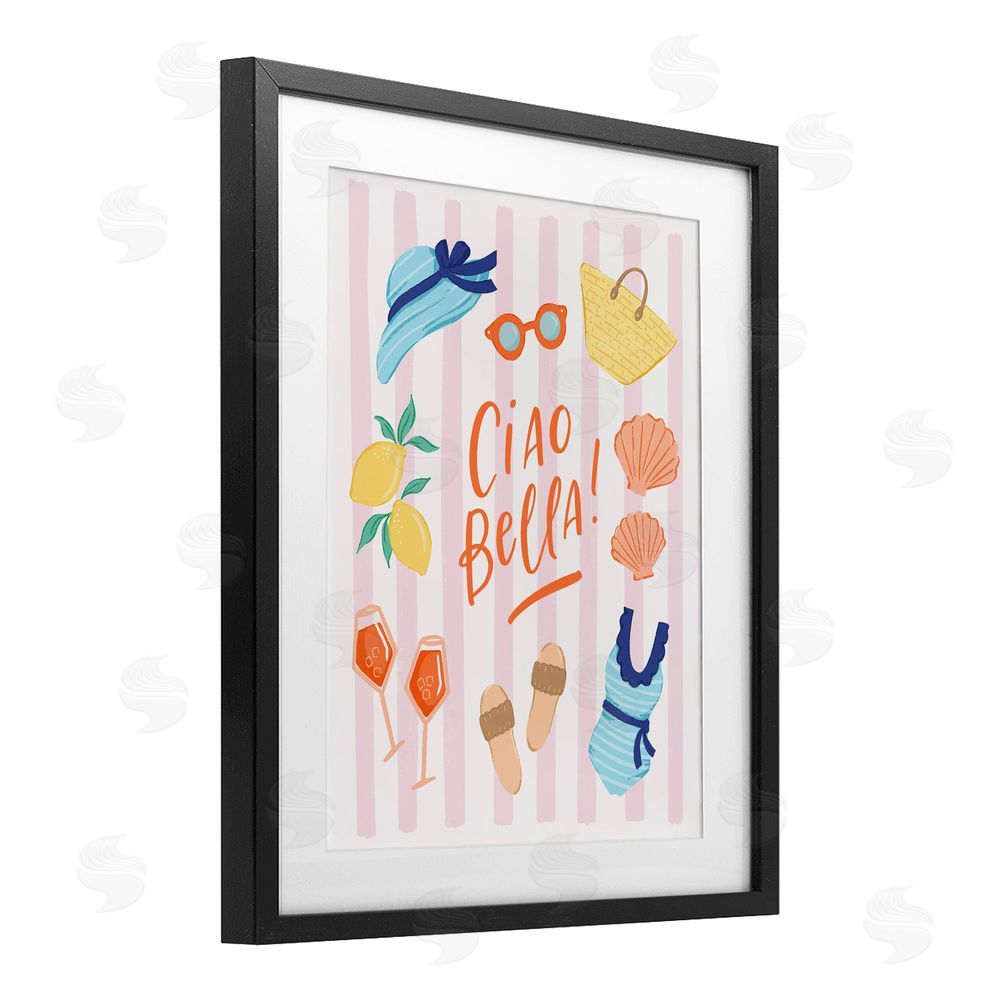 Sandra Picco Summer Ciao Bella Black Framed Print Under Glass Wall Art