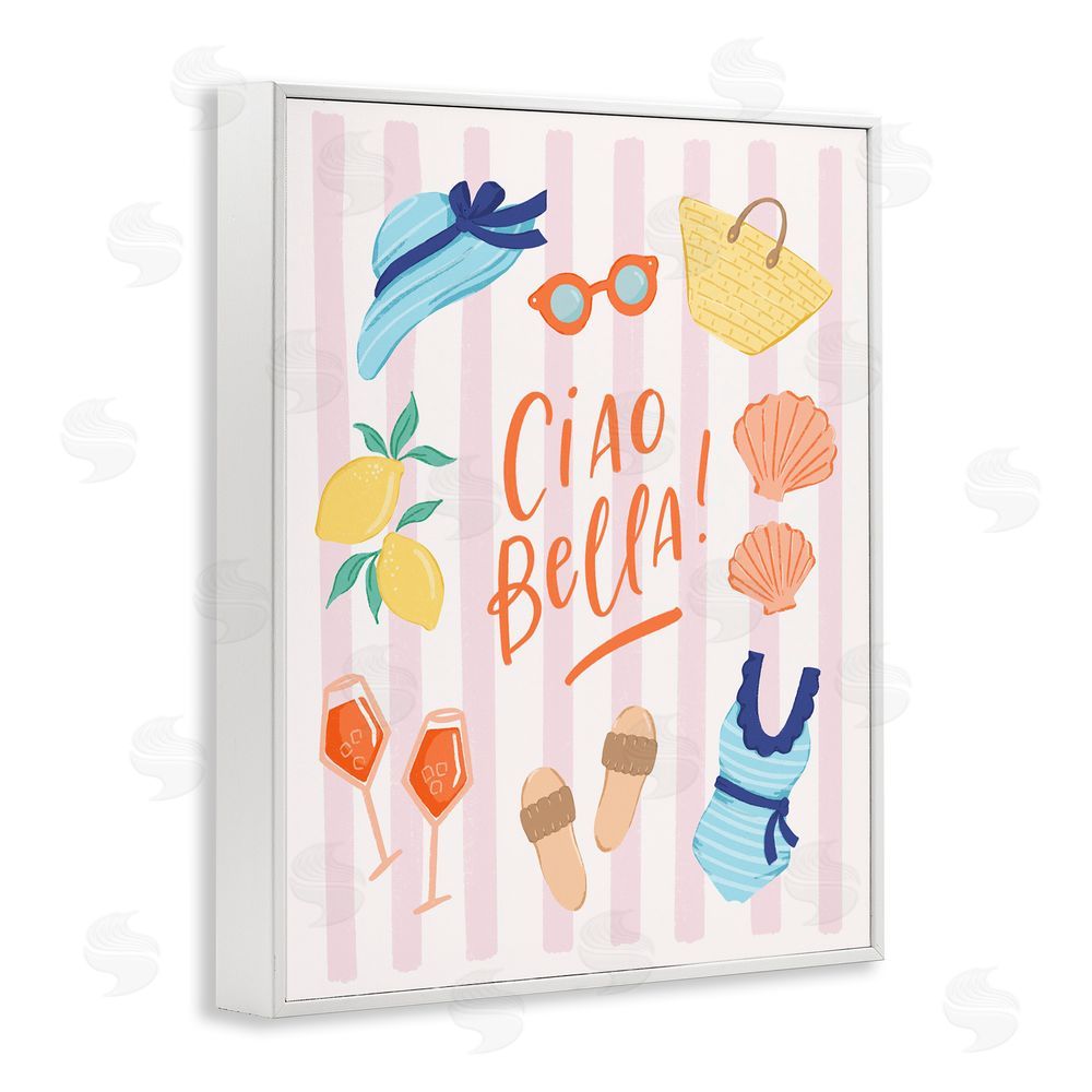 Sandra Picco Summer Ciao Bella White Framed Giclee Wall Art Print