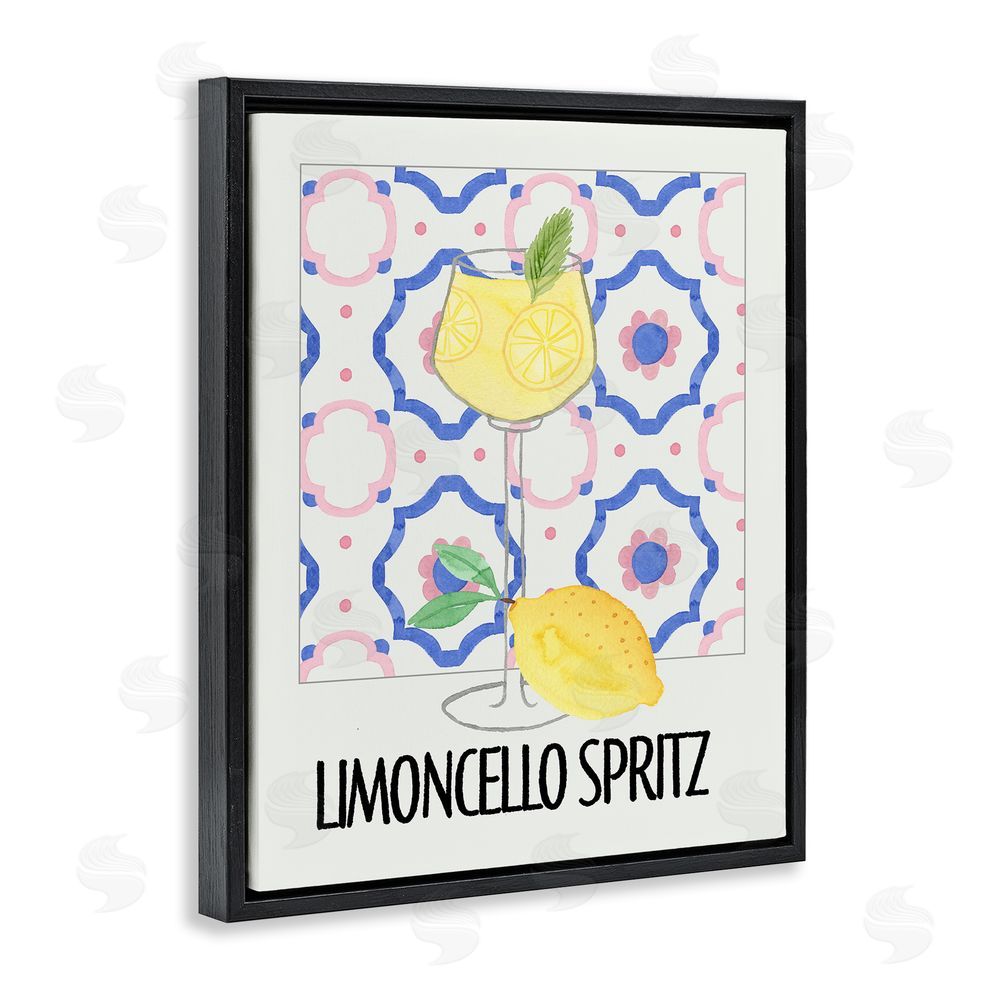 Nina Jacobs Italy Spritz on My Mind Black Floating Frame Canvas Wall Art Print