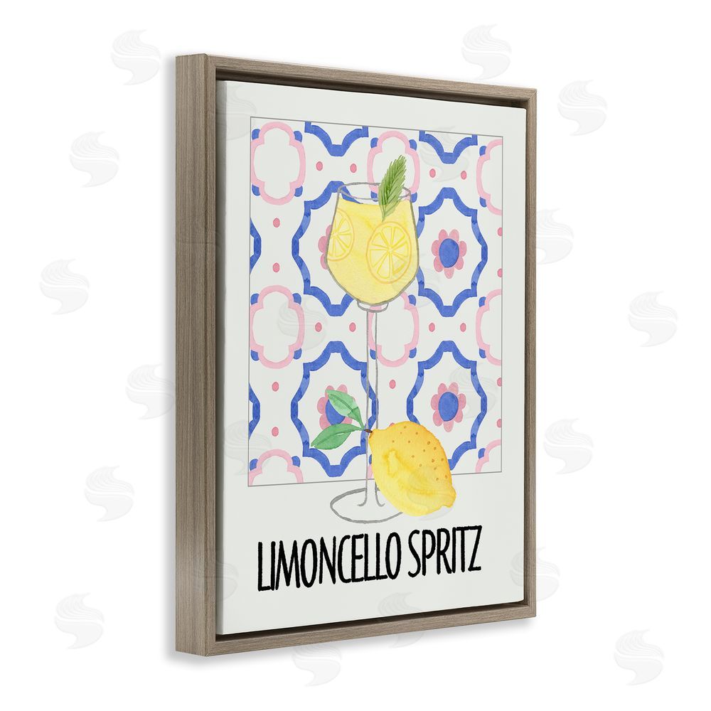 Nina Jacobs Italy Spritz on My Mind Brown Floating Frame Canvas Wall Art Print