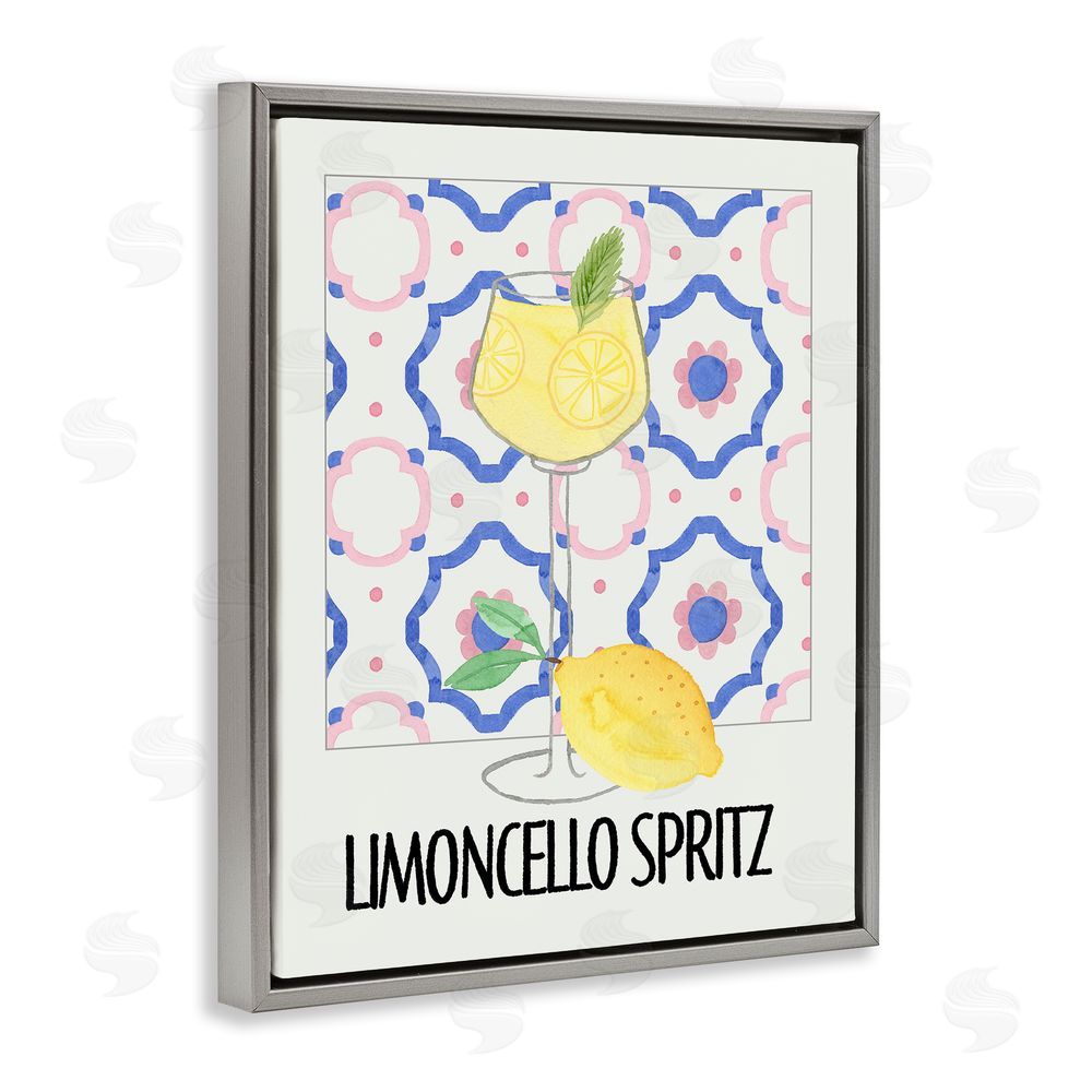 Nina Jacobs Italy Spritz on My Mind Gray Floating Frame Canvas Wall Art Print